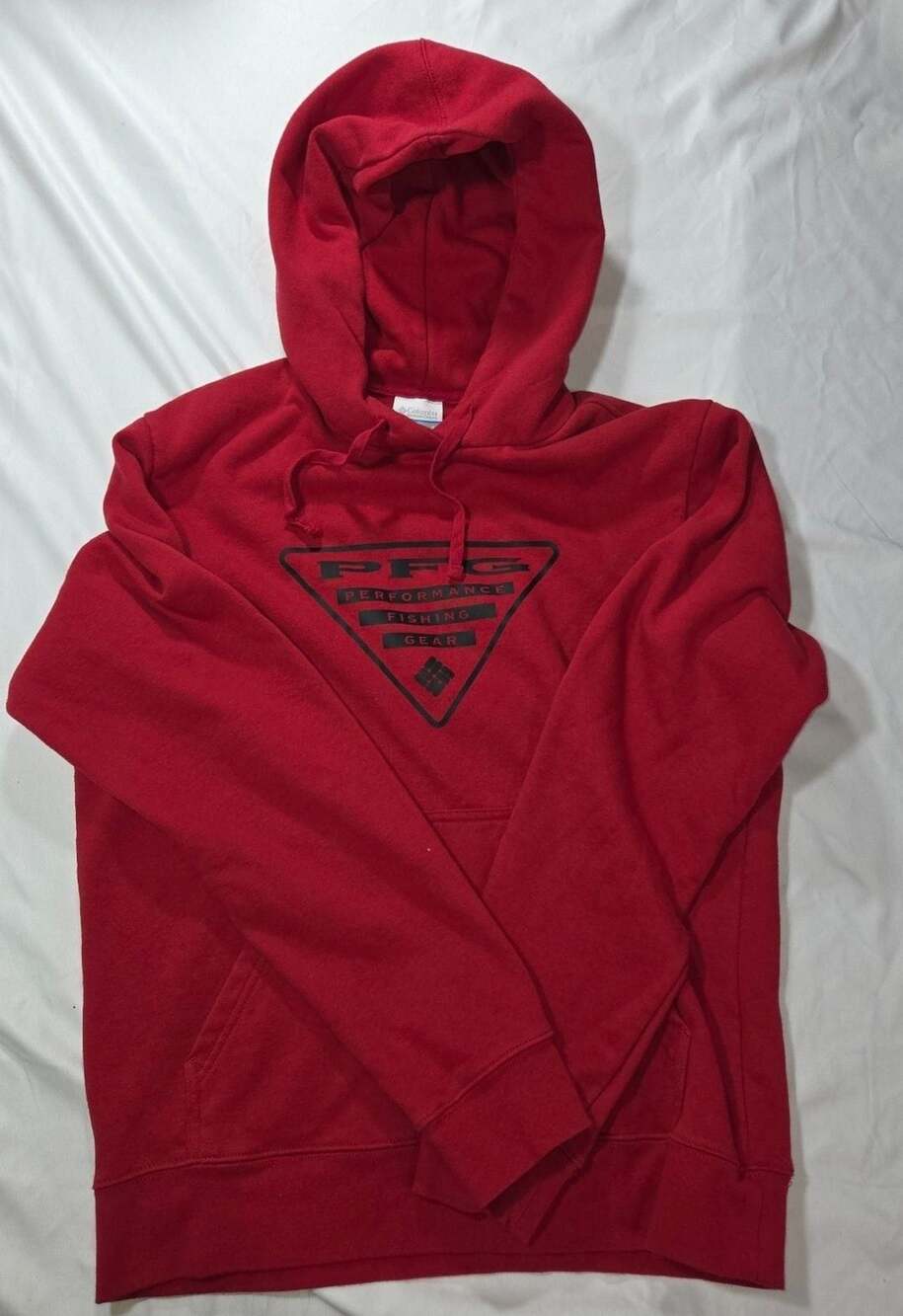 Columbia PFG Triangle Hoodie Size S Red Pullover Sweatshirt